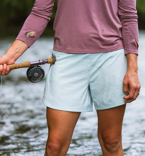 Women's Bamboo-Lined Active Breeze Short – 5" SKY GRAY