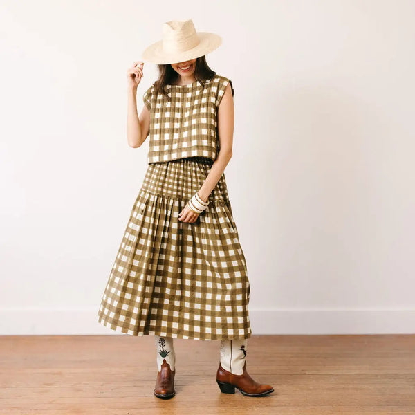 Painted Gingham Colette Skirt