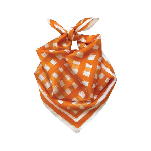 Tailgate Check Scarf in Orange