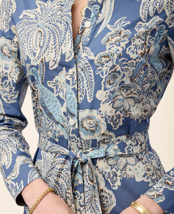 Kassidy Shirt Dress St. Augustine Bird Palm Blue