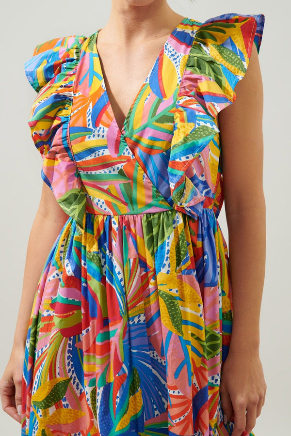 New Guinea Fairness Poplin Surplice Midi Dress