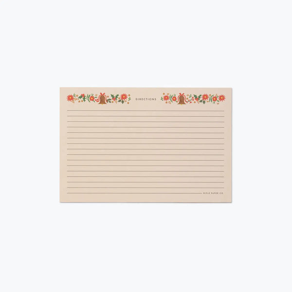 Pack of 12 Holly Jolly Recipe Cards