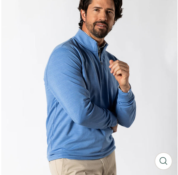 Dunmore Performance 1/4 Zip Pullover - Lake Blue Heather