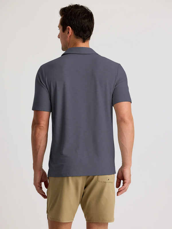 Men's Bamboo Slub Polo II - Storm Cloud