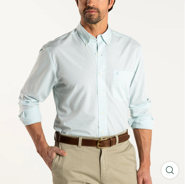 Performance Poplin Sport Shirt
Brunson Check: Shy Blue