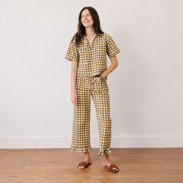 Painted Gingham Palmer Top