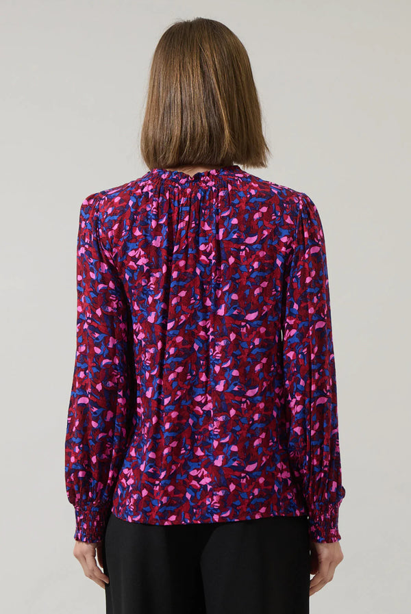 Turma Abstract Jania Smock Trim Top