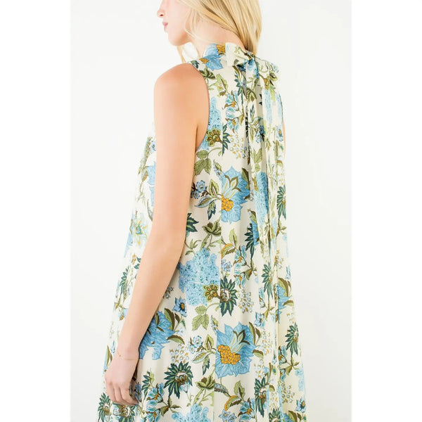 Sleeveless Floral Pattern Dress
