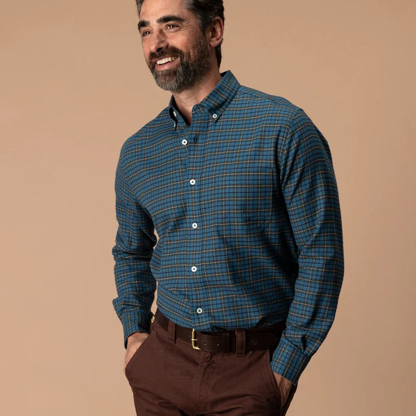 Cotton Flannel Sport Shirt - Stormy Teal