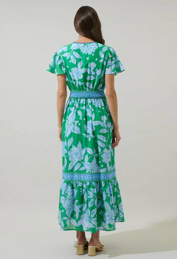 Verbena Floral Ingrida Surplice Maxi Dress
