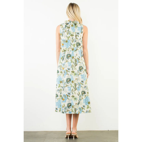 Sleeveless Floral Pattern Dress