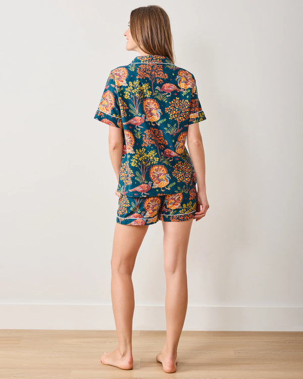 Lightweight Flannel Short PJ Set in Turkey Trot