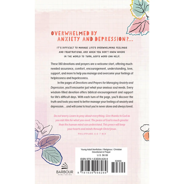 Devotions & Prayers Managing Anxiety & Depression -Teen Girl