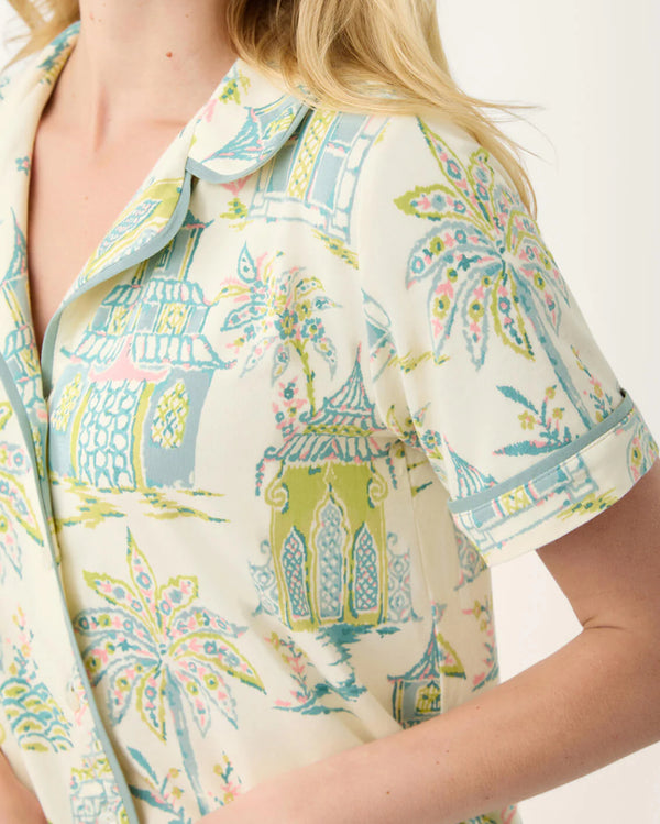 Short Sleeve Pajama Top Flagler Teal