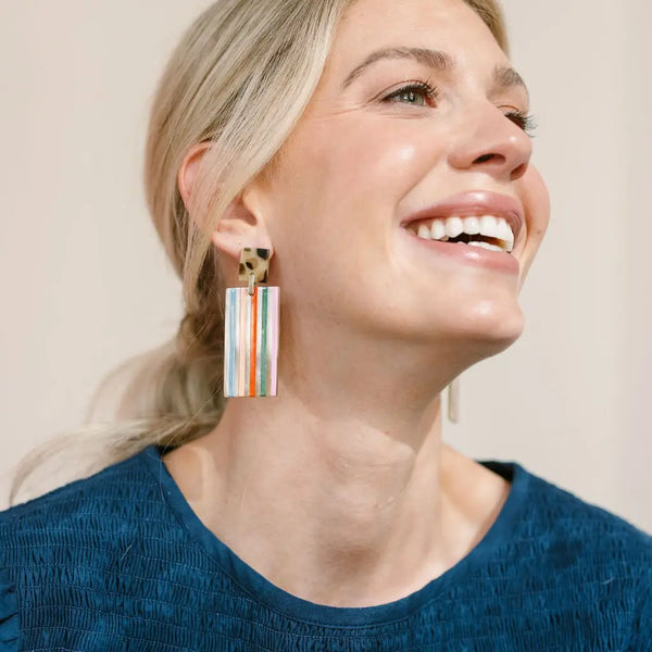 Color Striped Cabana Earrings