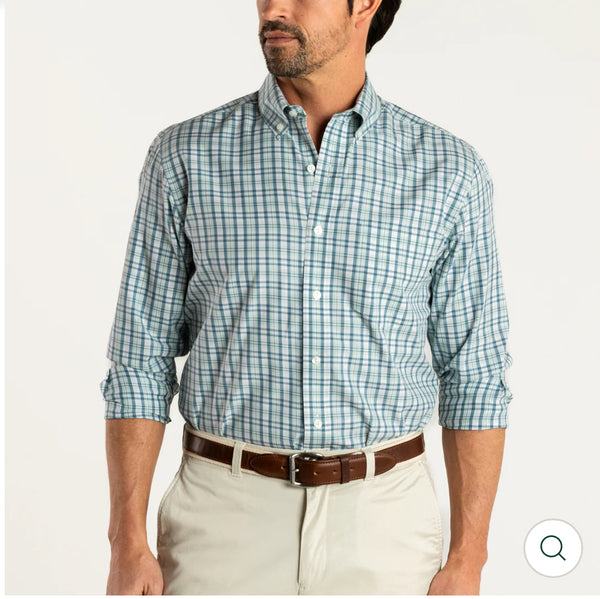 Cotton Twill Sport Shirt
Dowling Plaid: Surf Spray