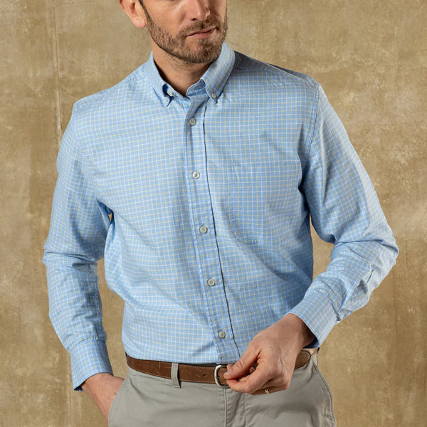 Cotton Oxford Sport Shirt - Serenity Blue