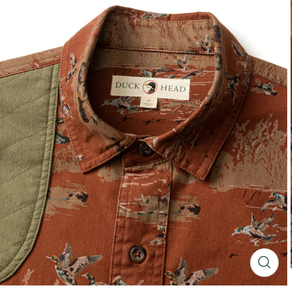 Woodland Shooting Shirt - Saddle Brown Print