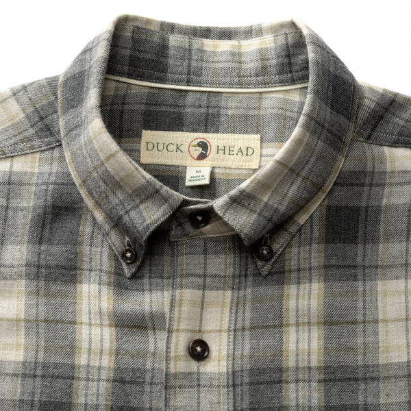 Cotton Flannel Sport Shirt - Charcoal Heather