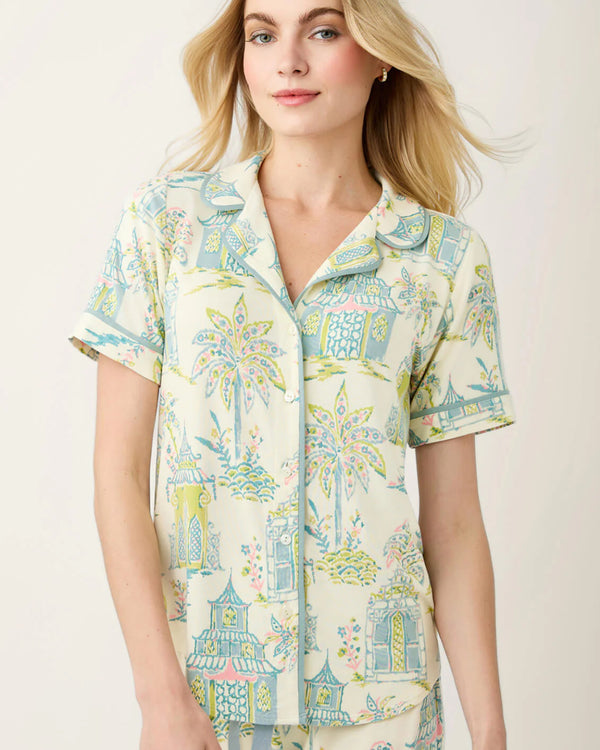 Short Sleeve Pajama Top Flagler Teal