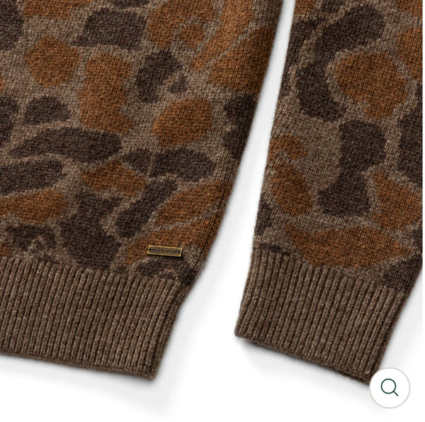 Camo Intarsia Crewneck Sweater Toasted Khaki Camo