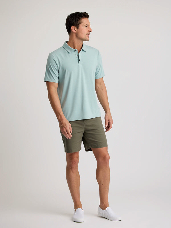 Men's Bamboo Flex Polo II: Heather Ocean Mist