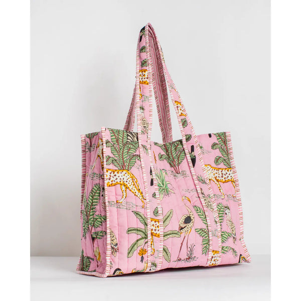Liana Quilted Tote Pink/Multi