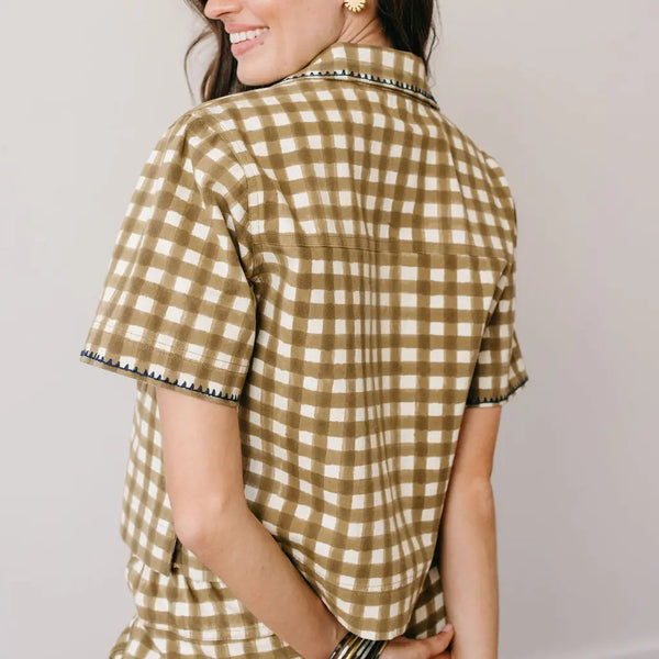 Painted Gingham Palmer Top