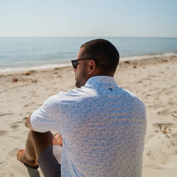 High Tide Off Shore Printed Performance Polo