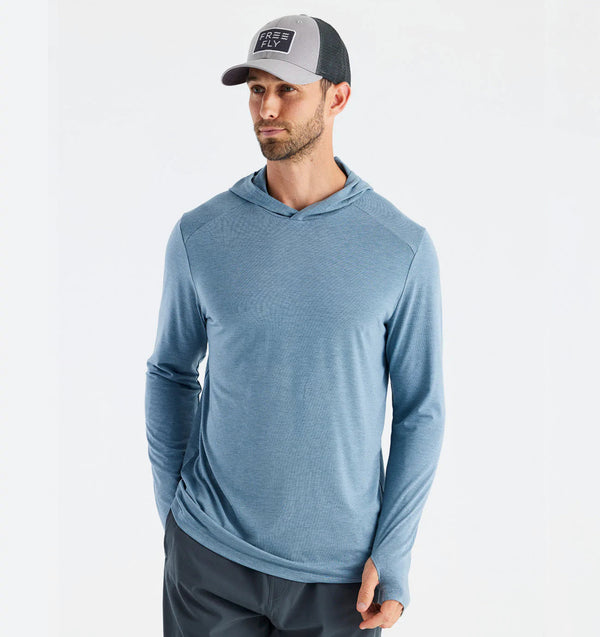 Men's Bamboo Shade Hoodie - Heather Slate Blue