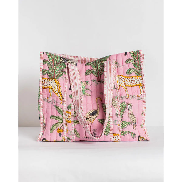 Liana Quilted Tote Pink/Multi