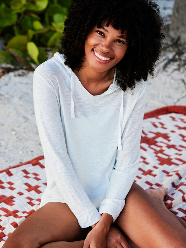 Women's Bamboo Slub Hoodie: Sea Salt