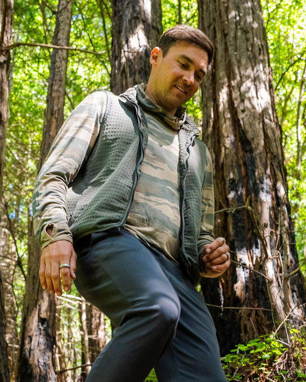 Men's Gridback Fleece Vest - Dark Forest