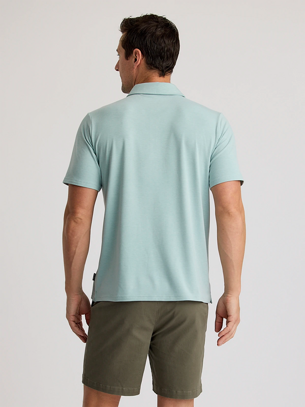 Men's Bamboo Flex Polo II: Heather Ocean Mist