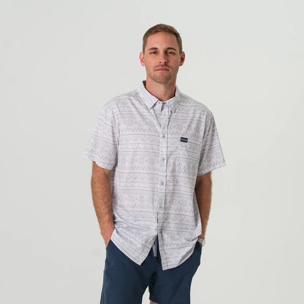 Performance Button Up - Grey Aztec