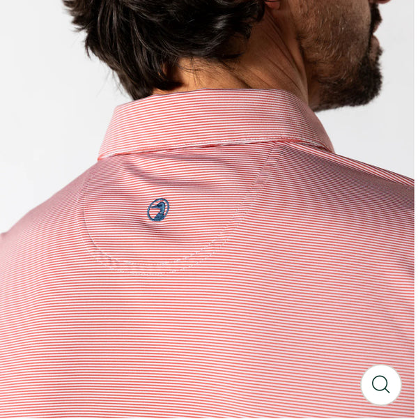 Long Drive Performance Polo: Sunwashed Red
