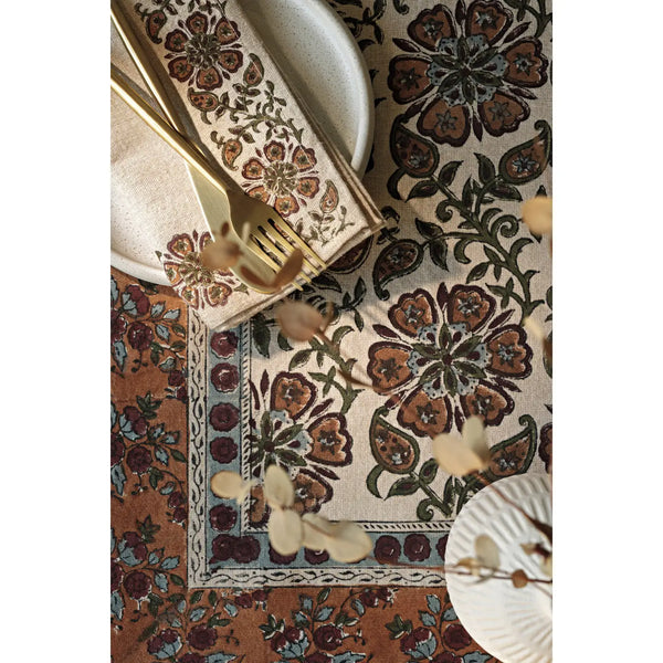 Elysian Block Print Tablecloth 60 X 90 Inch