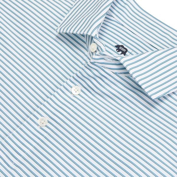 Scout Stripe Performance Polo - Lake