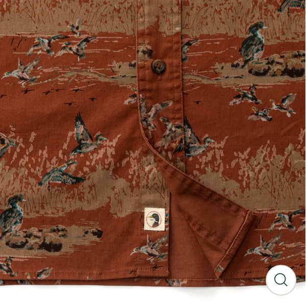 Woodland Shooting Shirt - Saddle Brown Print