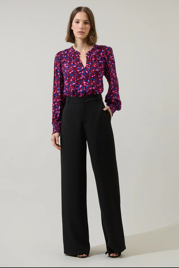 Turma Abstract Jania Smock Trim Top