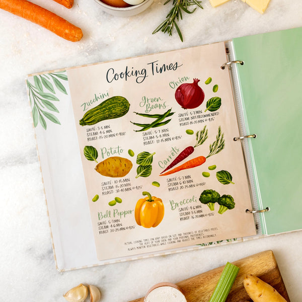 Beige Gingham Large Recipe Binder