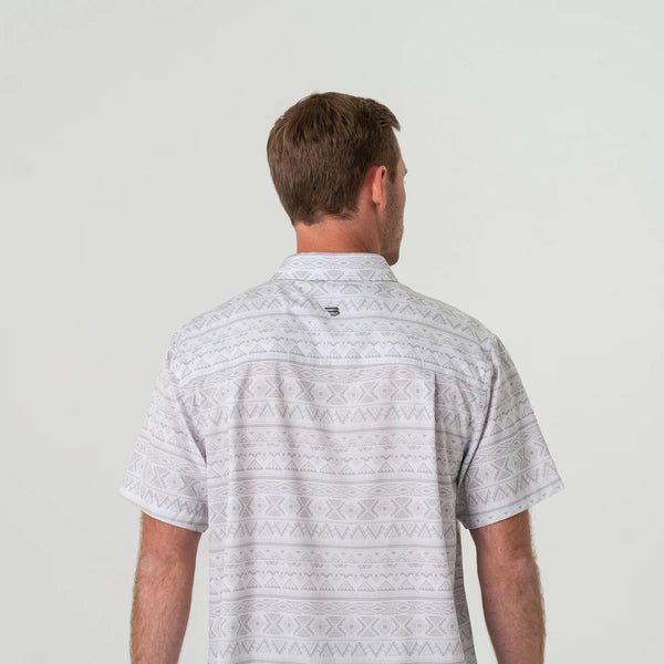 Performance Button Up - Grey Aztec