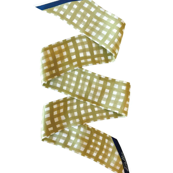 Tailgate Check Twilly in Gold & Navy