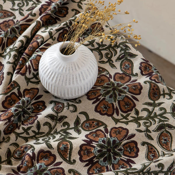 Elysian Block Print Tablecloth 60 X 90 Inch