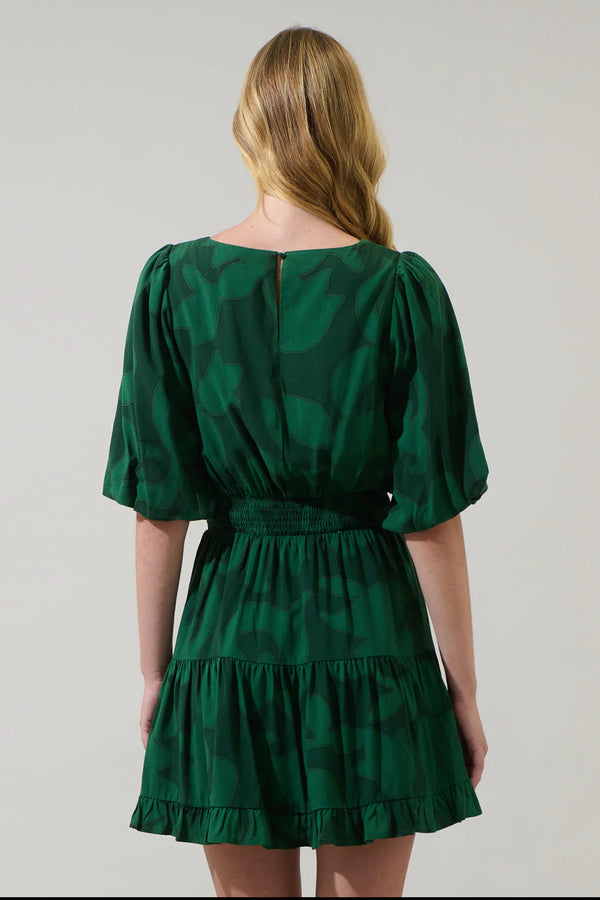 Benti Abstract Suma Ruffle Mini Dress