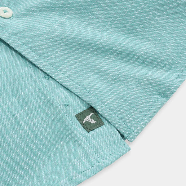 Teal Parker Cotton/Tencel Short Sleeve Sport Shirt
