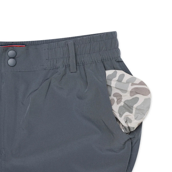 Everyday Short - River Rock Grey - Classic Deer Camo Pocket 5.5”