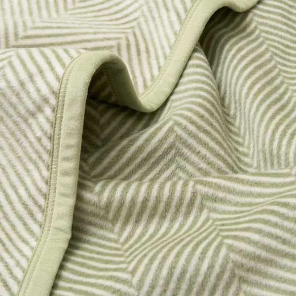 Harborview Herringbone Garden Green Blanket