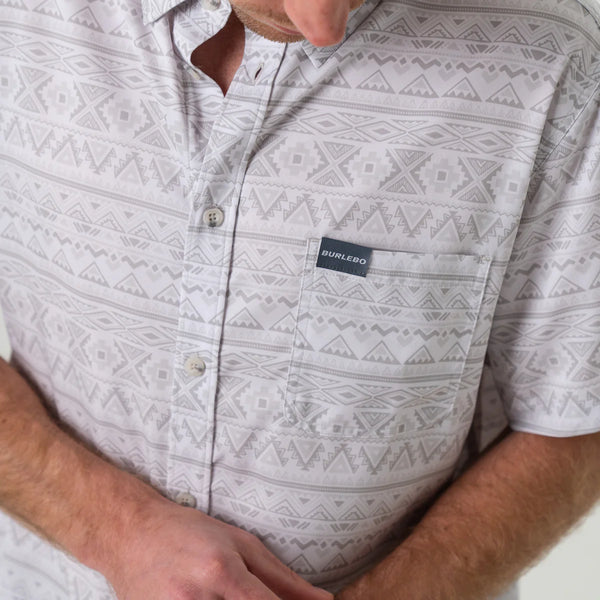 Performance Button Up - Grey Aztec