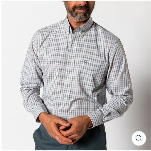 Performance Poplin Sport Shirt
Edison Plaid Forest Green